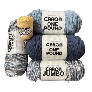 CARON One Pound/Jumbo & Lily Yarn Assorted Bundle Lot Of 5
